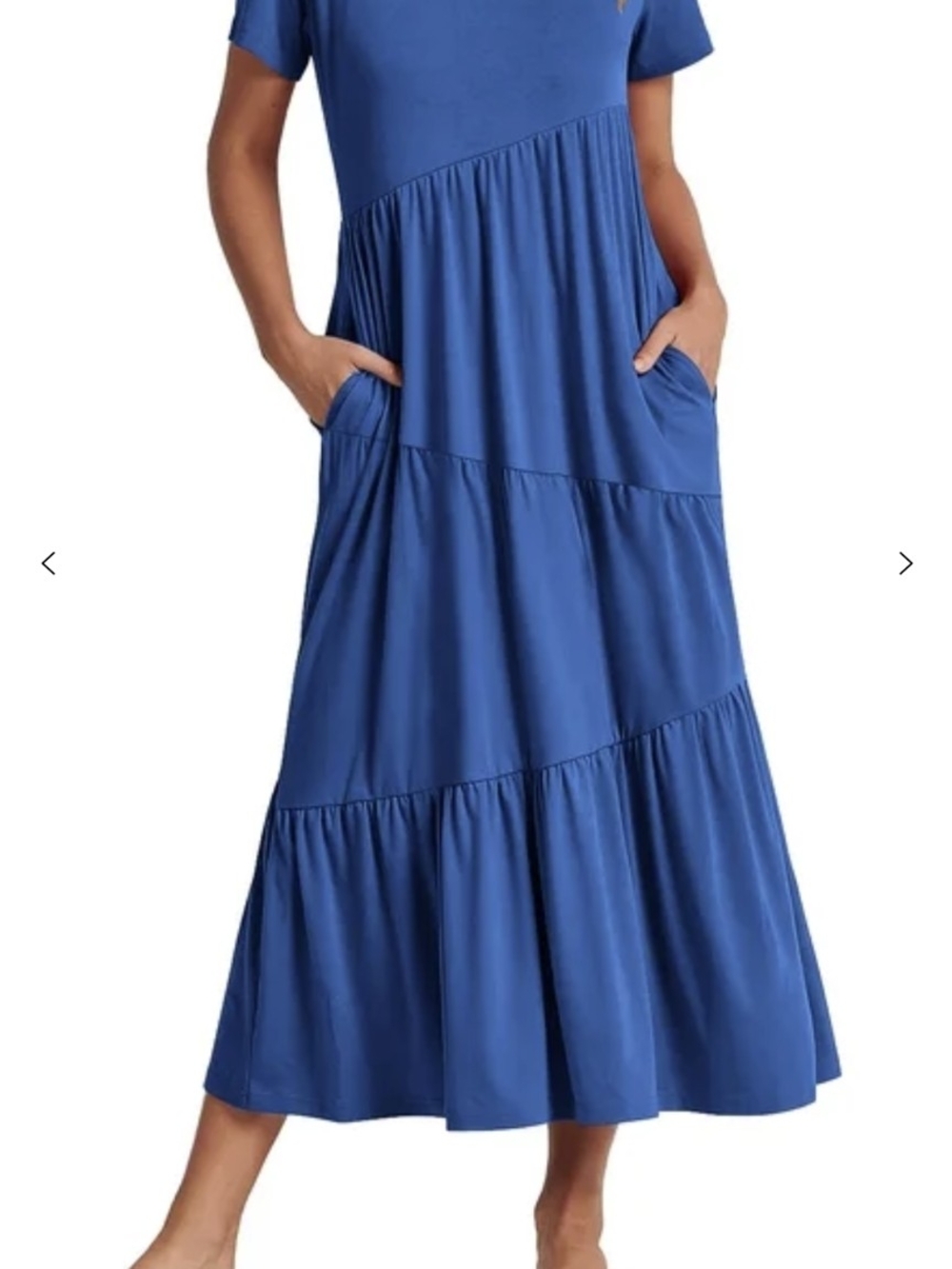 Blue Tiered Maxi Skirt